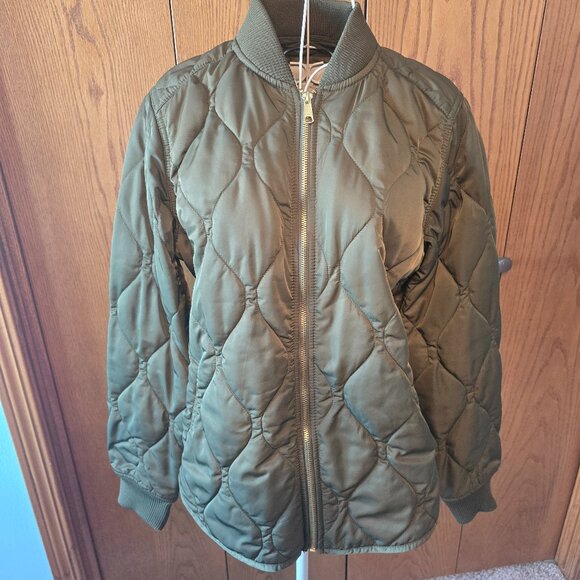 Old Navy Quilted Zip Jacket Womens Medium M Excellent Condition Green - Picture 1 of 12